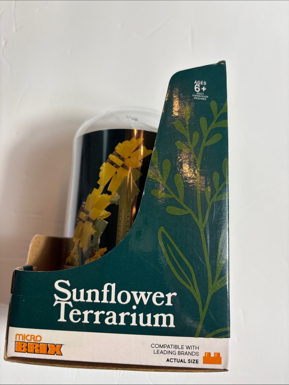 Sunflower Floral Terrarium Build Set - Dark Green and Yellow - Picture 4 of 5